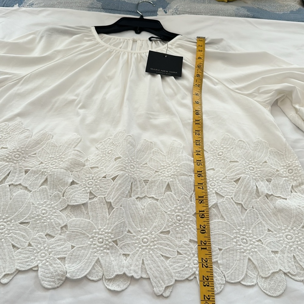 BNWT Marc New York white floral appliqué blouse size large - Picture 6 of 6
